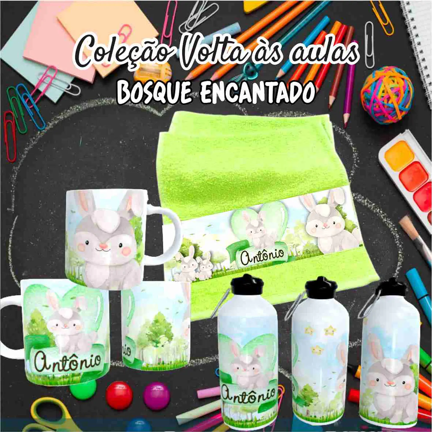 Kit Digital Bosque Encantado  Sublimação - Volta às Aulas 25