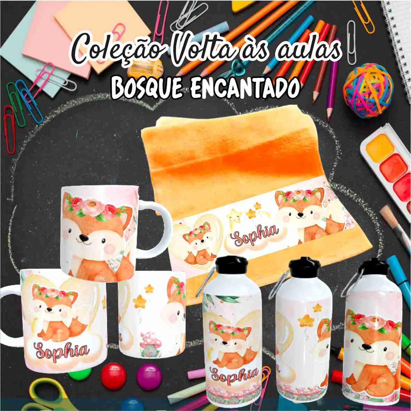 Kit Digital Bosque Encantado  Sublimação - Volta às Aulas 27