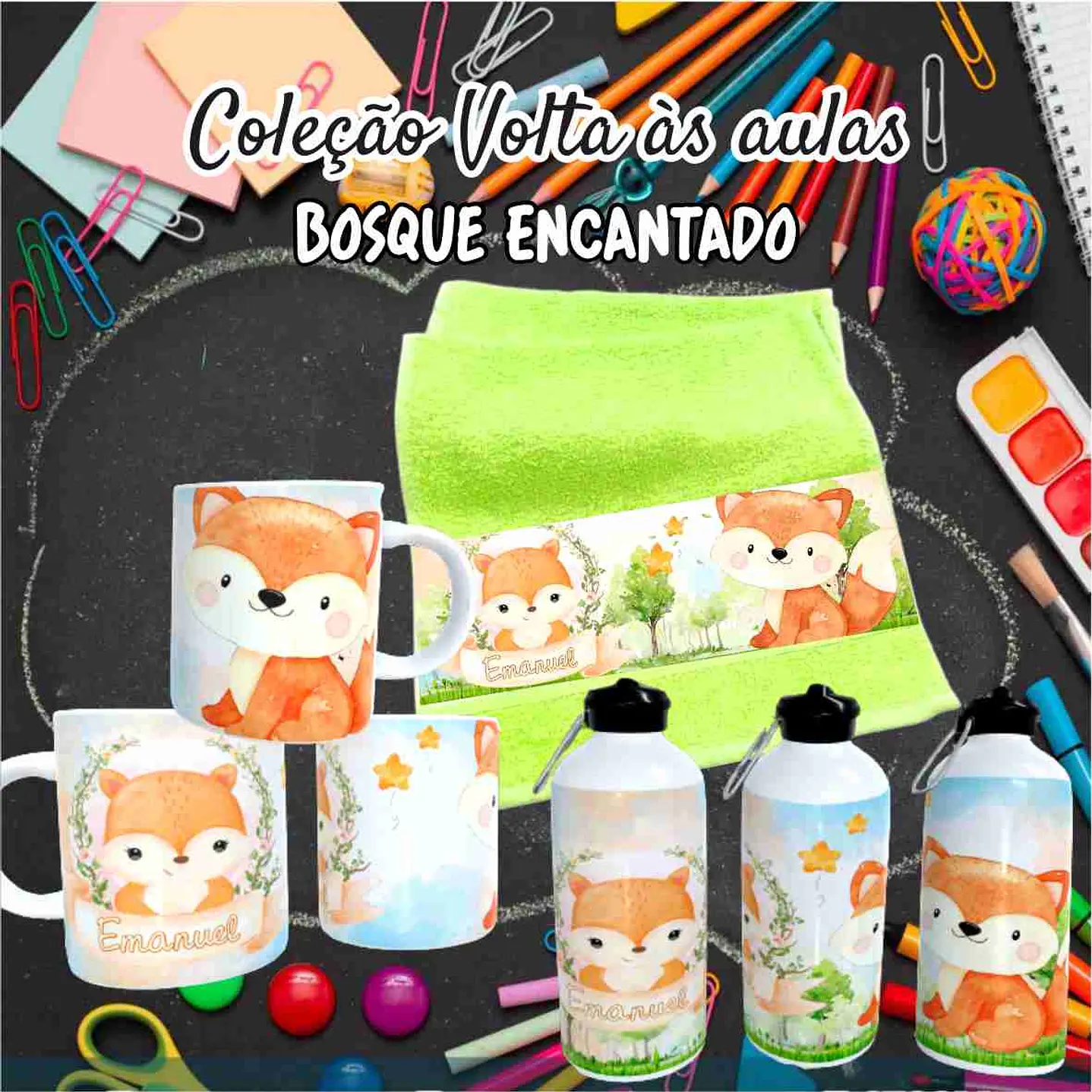 Kit Digital Bosque Encantado  Sublimação - Volta às Aulas 29