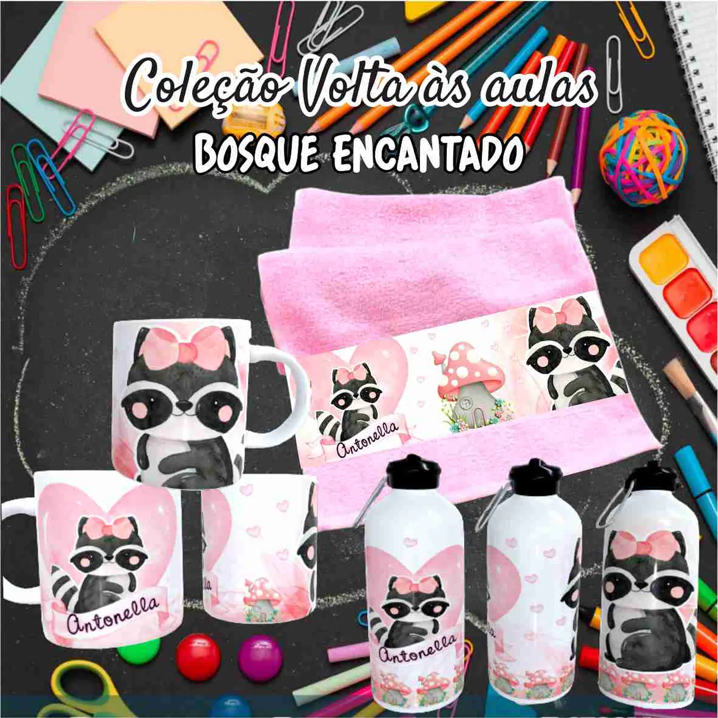 Kit Digital Bosque Encantado  Sublimação - Volta às Aulas 30