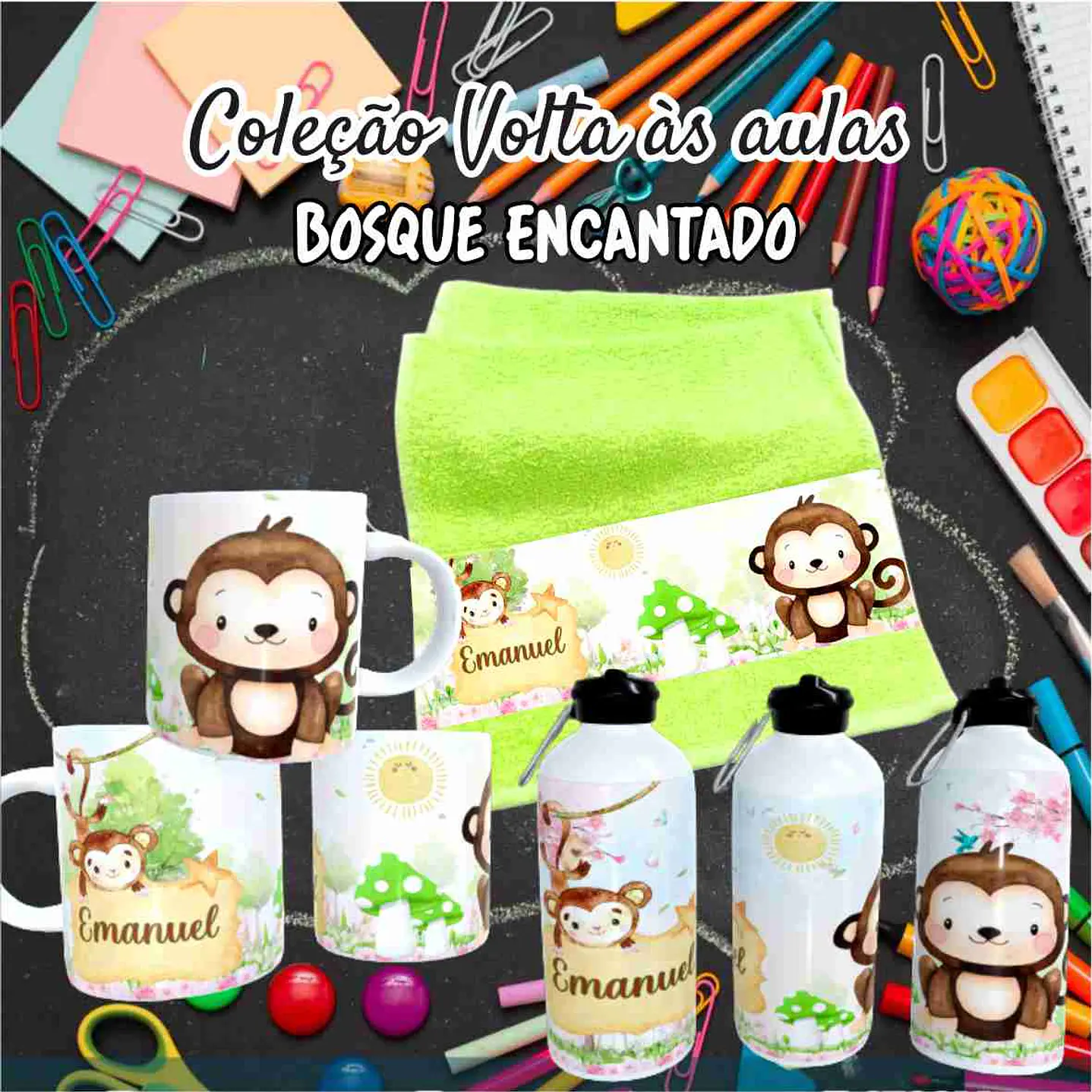 Kit Digital Bosque Encantado  Sublimação - Volta às Aulas 32