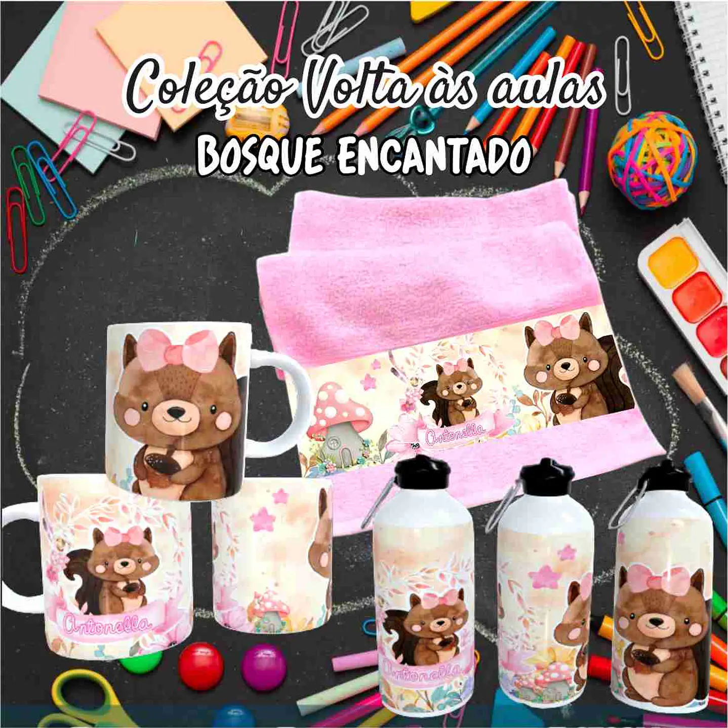 Kit Digital Bosque Encantado  Sublimação - Volta às Aulas 33