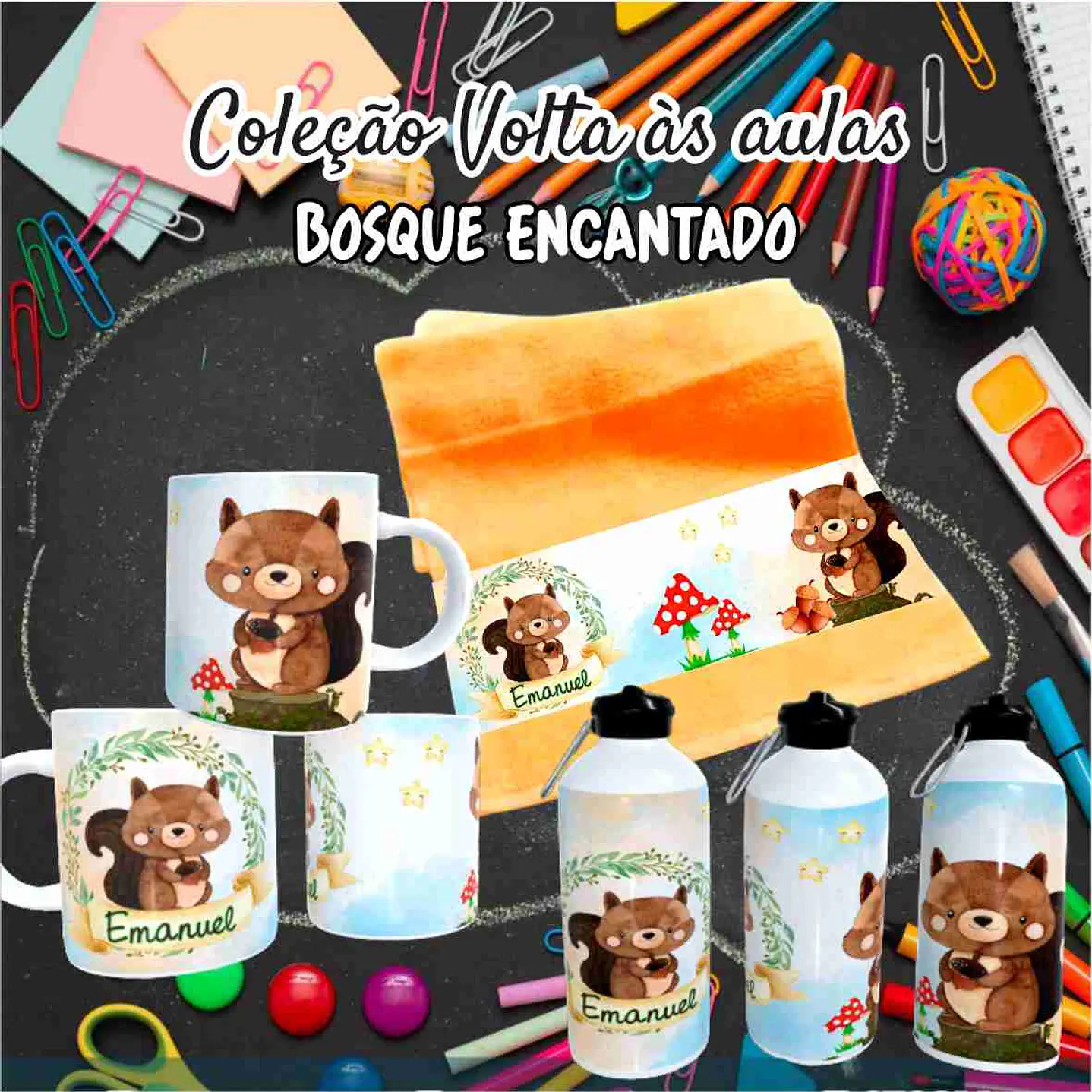 Kit Digital Bosque Encantado  Sublimação - Volta às Aulas 34