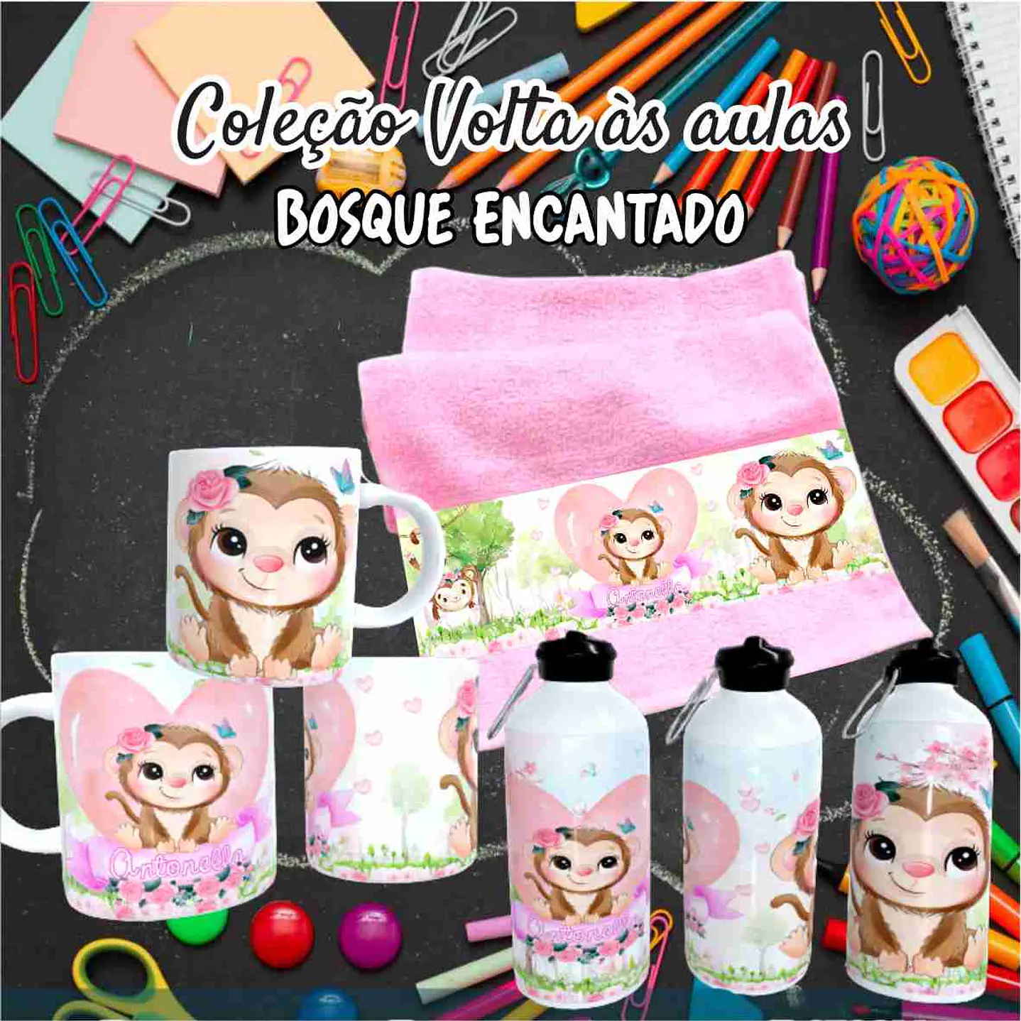 Kit Digital Bosque Encantado  Sublimação - Volta às Aulas 35