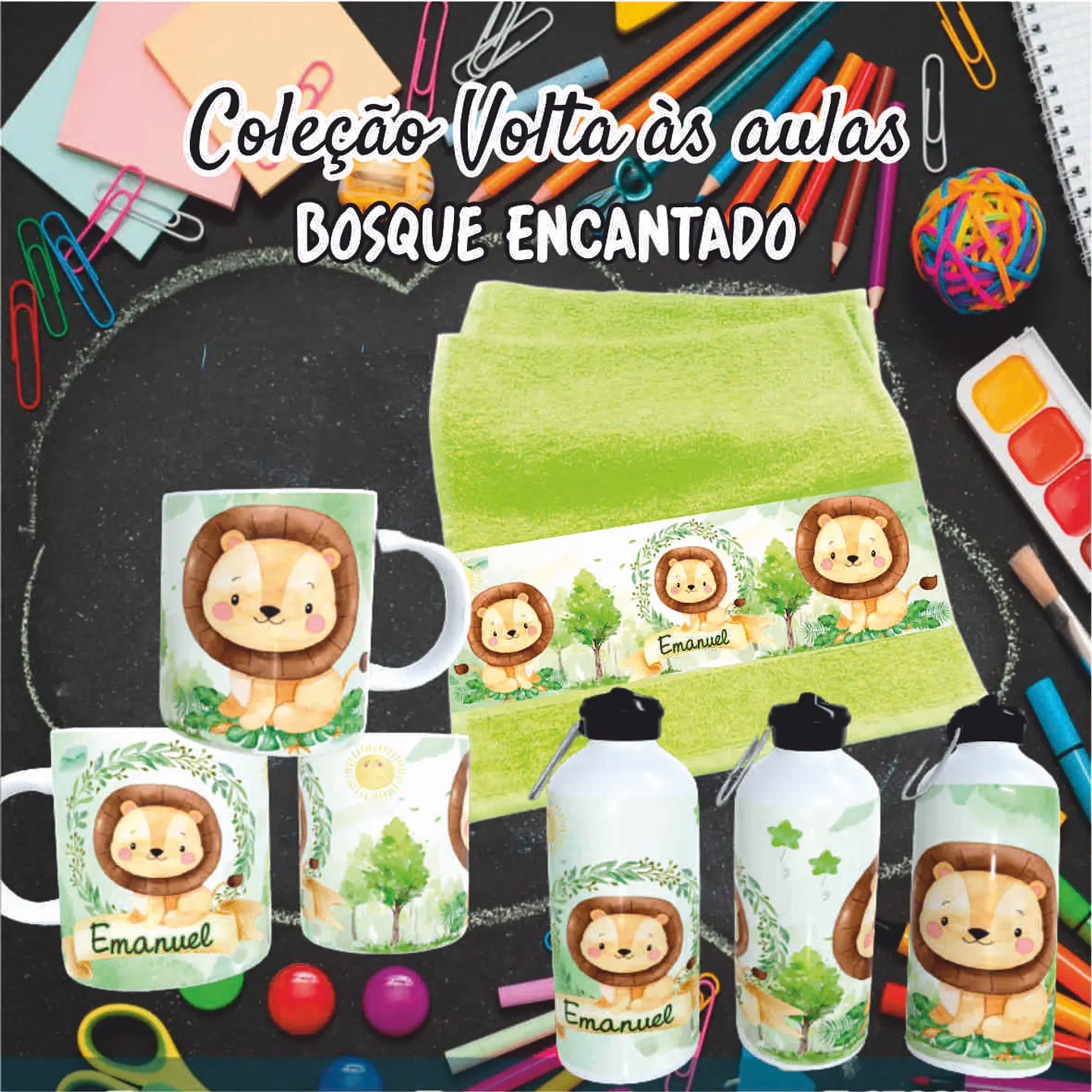 Kit Digital Bosque Encantado  Sublimação - Volta às Aulas 37