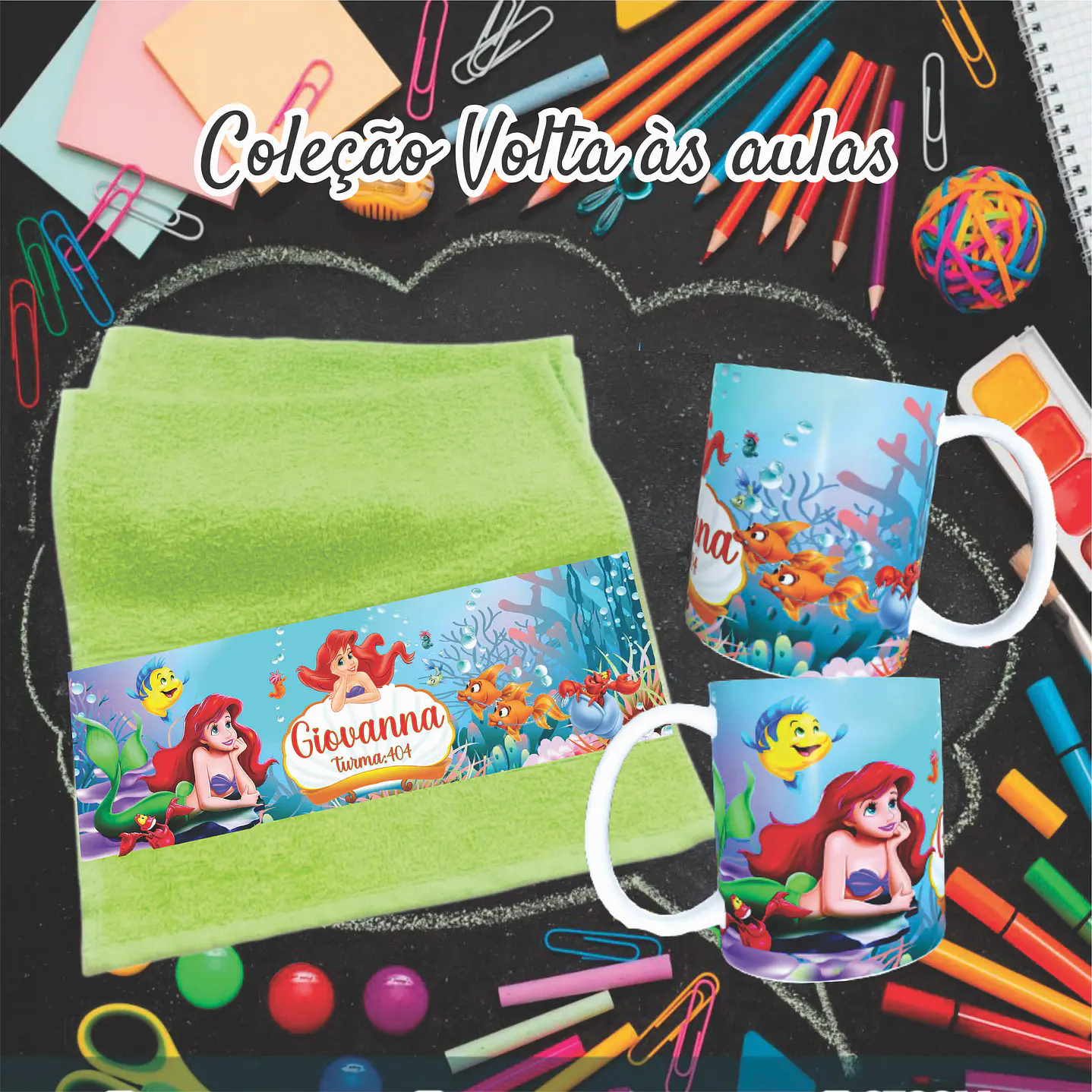 Kit Digital Personagens Disney Sublimação - Volta às Aulas 3