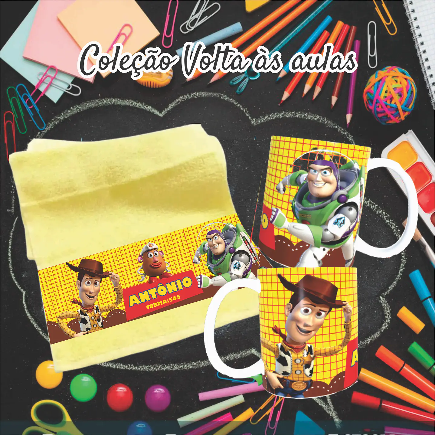 Kit Digital Personagens Disney Sublimação - Volta às Aulas 4