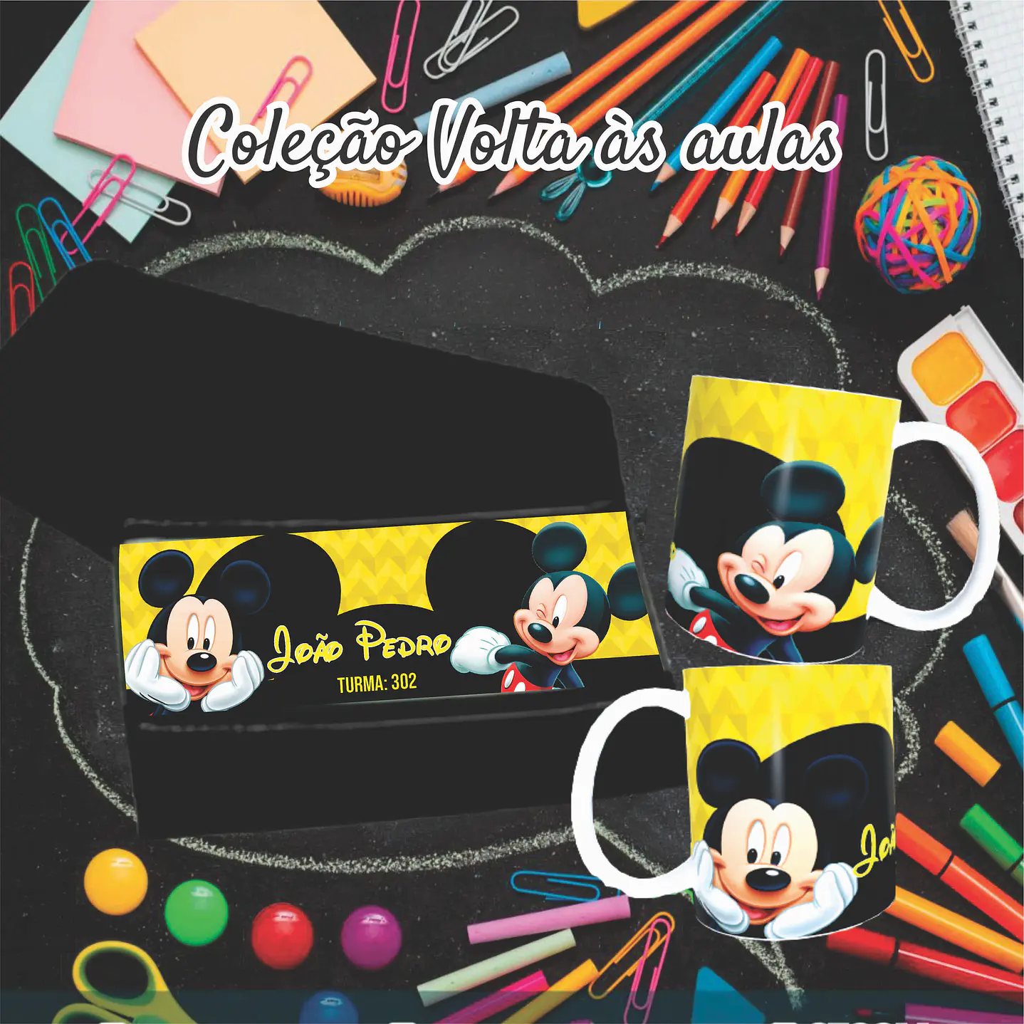 Kit Digital Personagens Disney Sublimação - Volta às Aulas 6