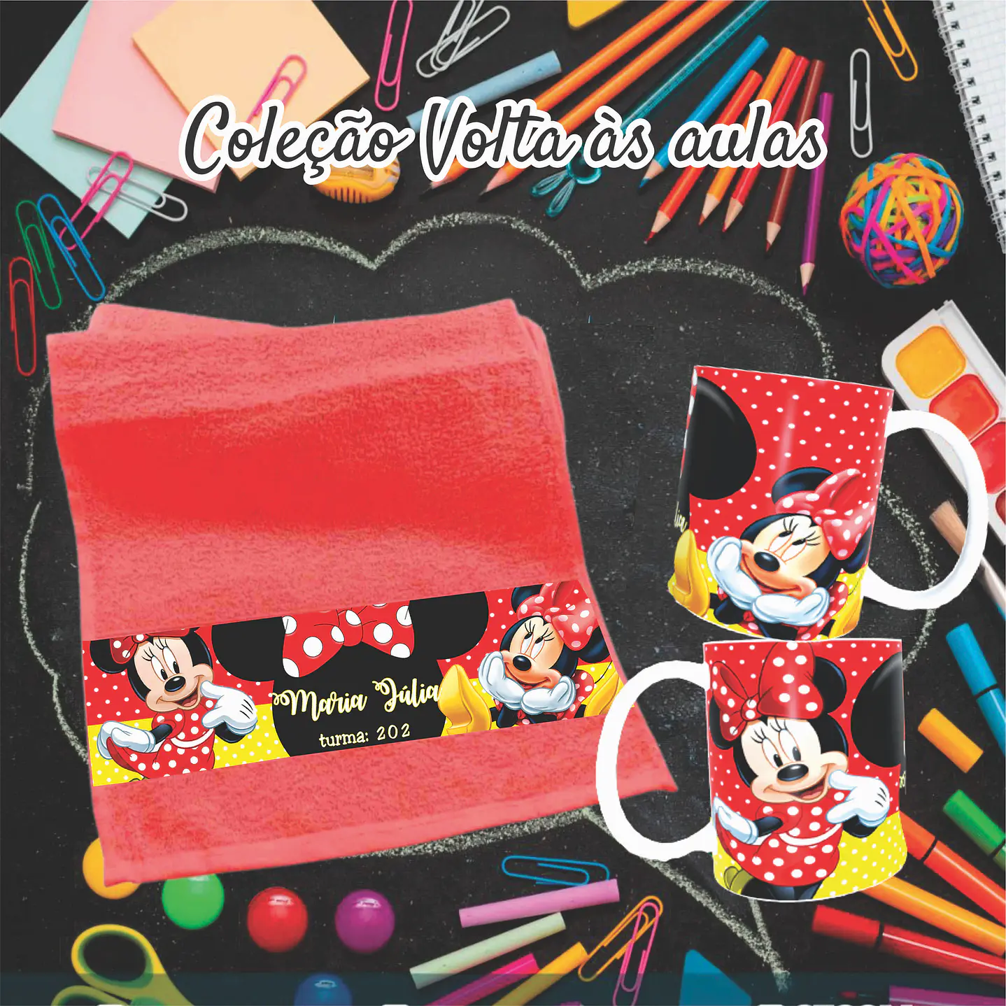 Kit Digital Personagens Disney Sublimação - Volta às Aulas 8