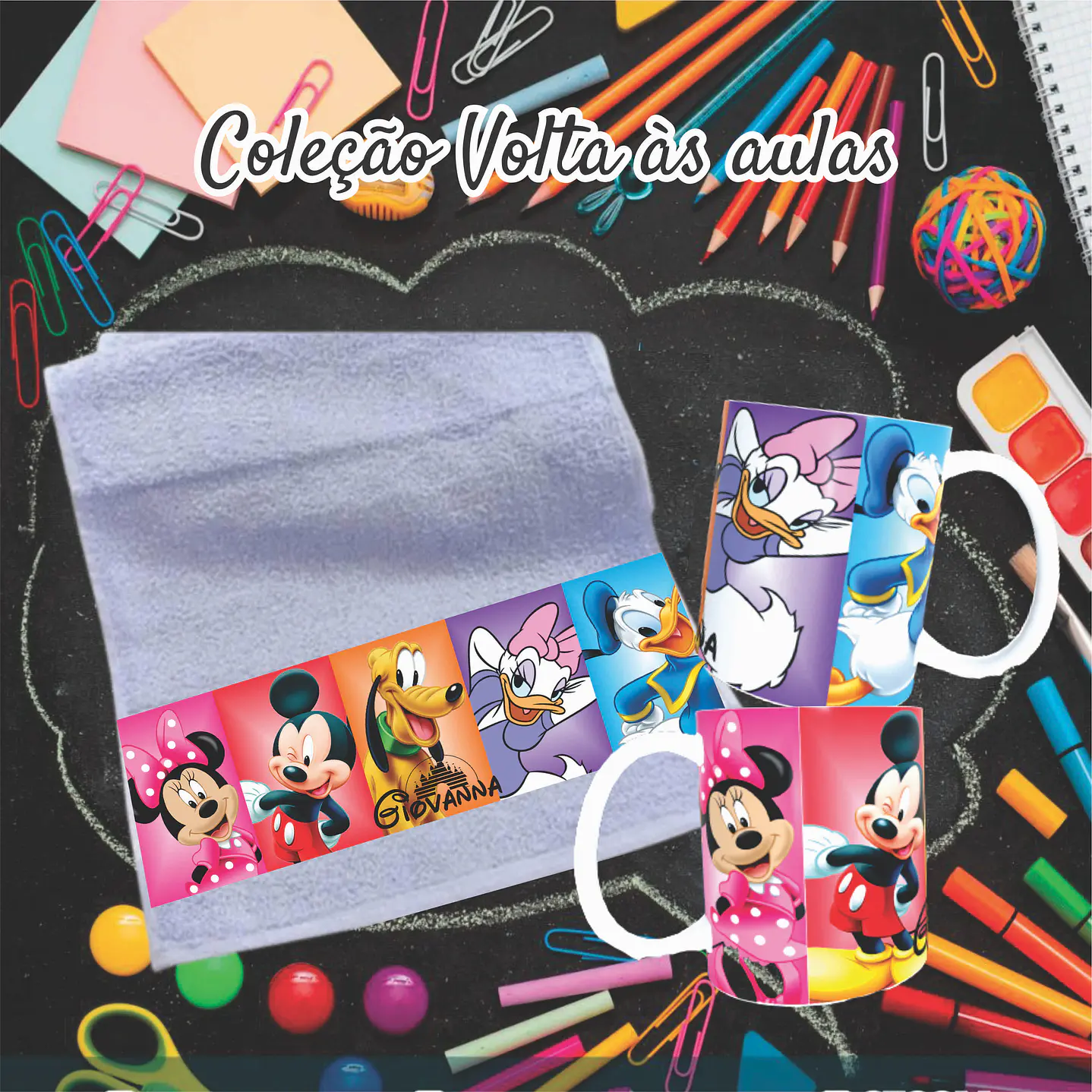 Kit Digital Personagens Disney Sublimação - Volta às Aulas 10