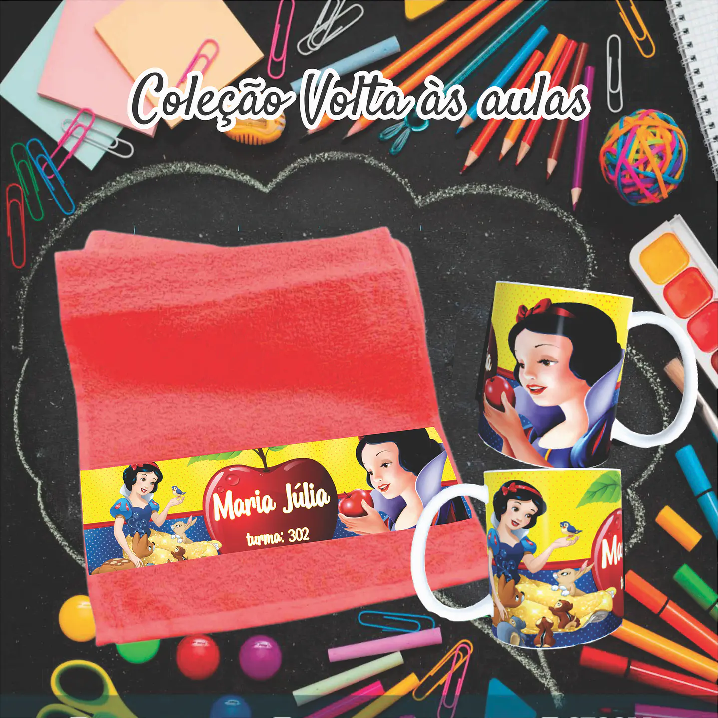Kit Digital Personagens Disney Sublimação - Volta às Aulas 16