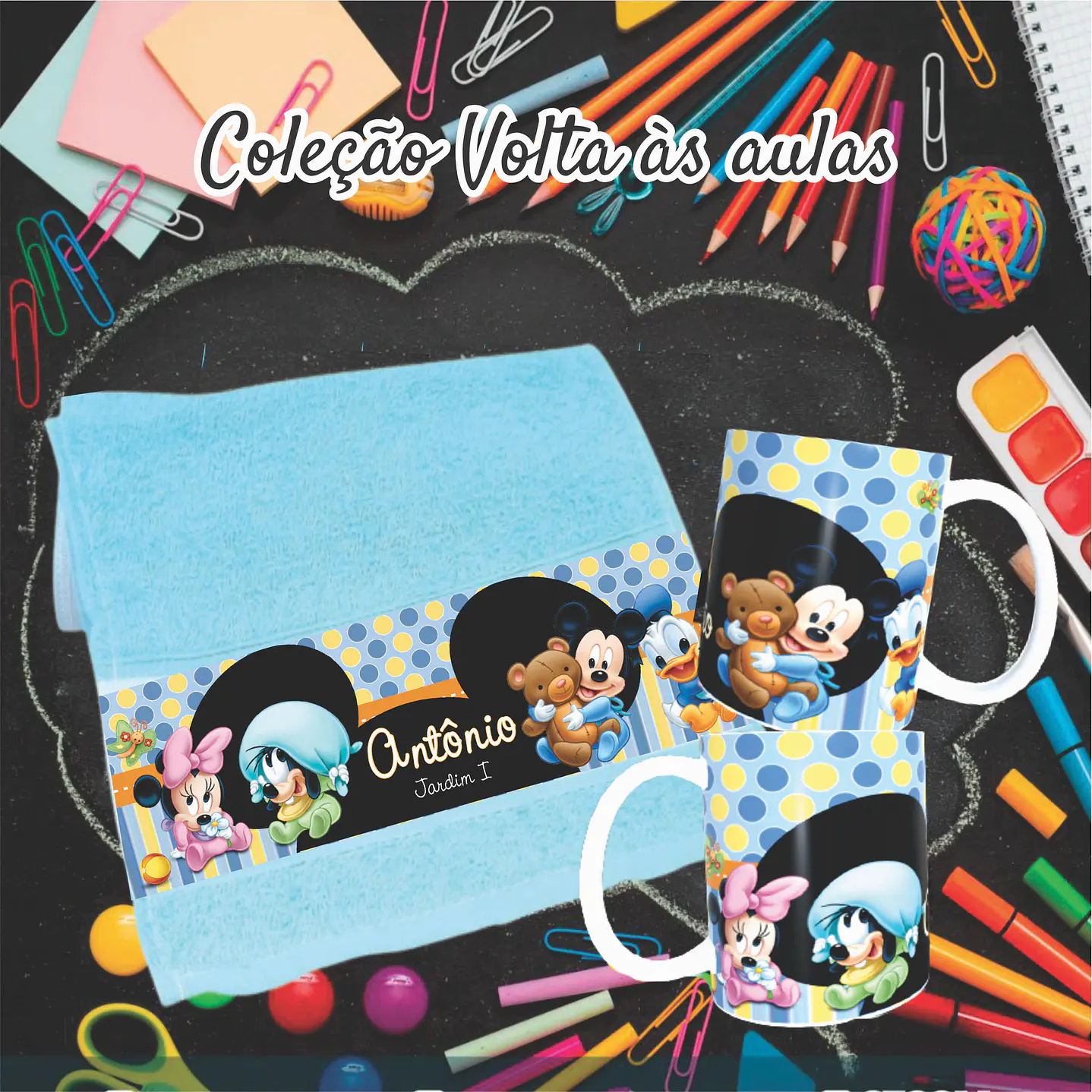 Kit Digital Personagens Disney Sublimação - Volta às Aulas 18