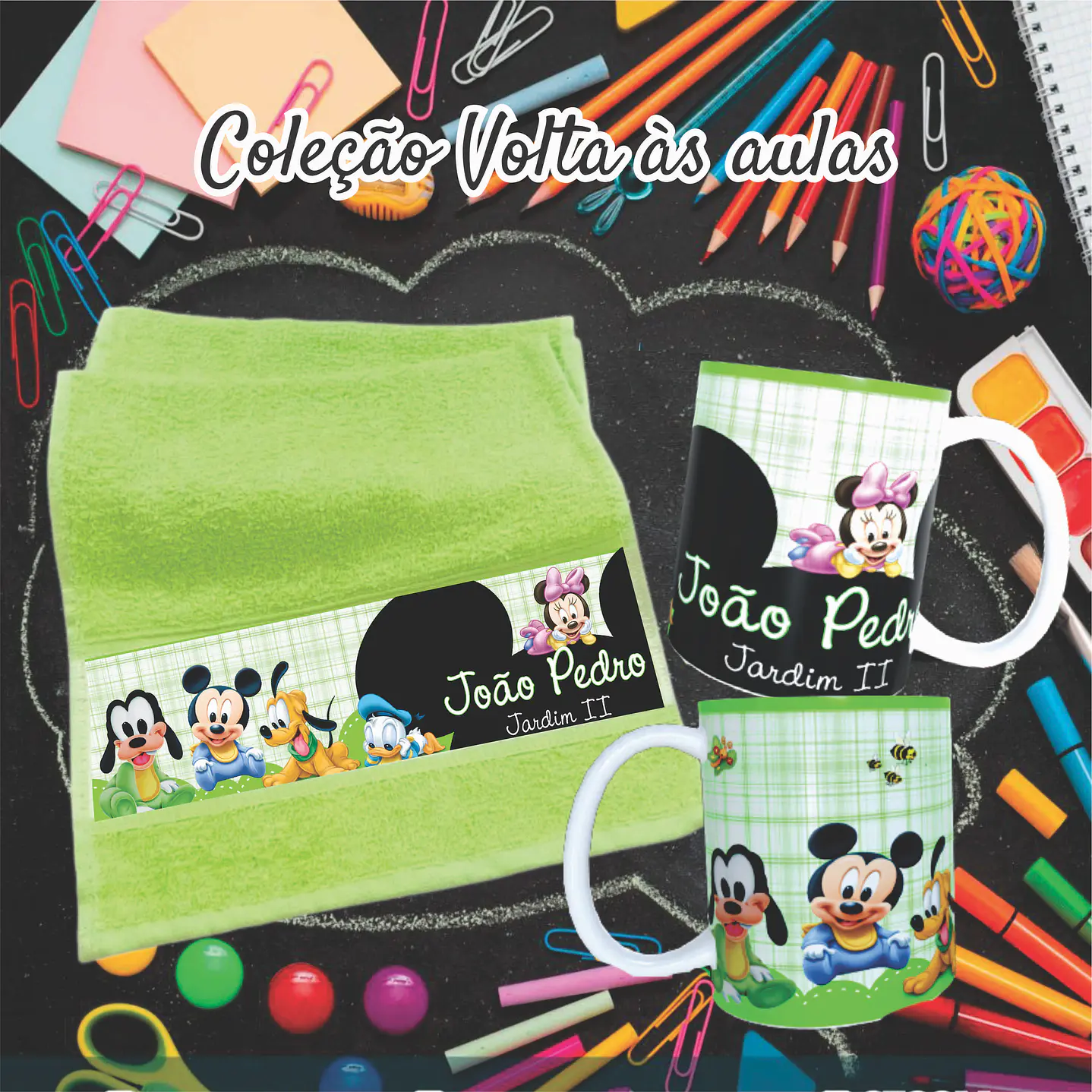 Kit Digital Personagens Disney Sublimação - Volta às Aulas 23