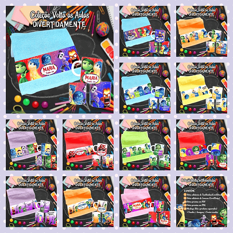 Kit Digital Divertidamente Sublimação - Volta às Aulas