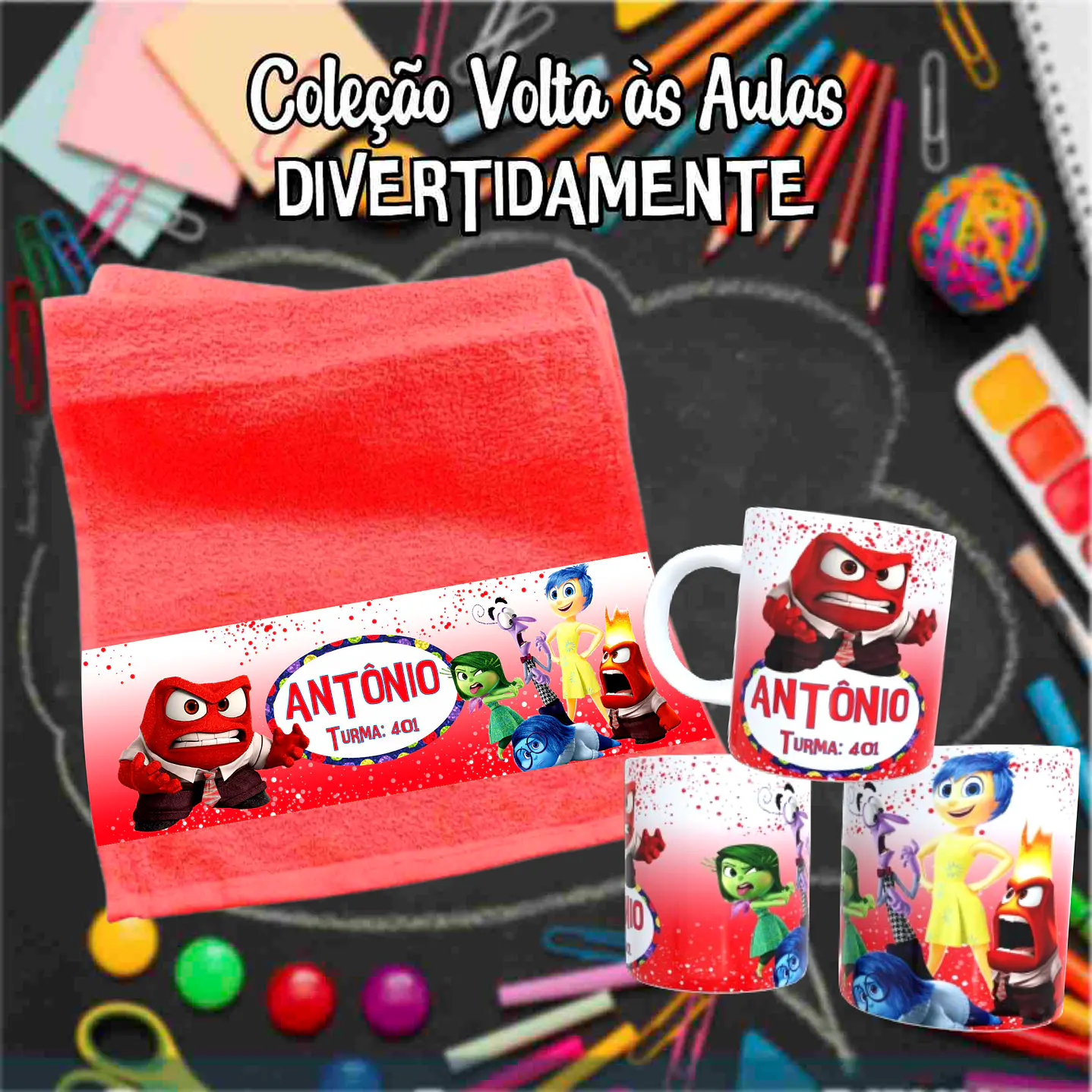 Kit Digital Divertidamente Sublimação - Volta às Aulas 4