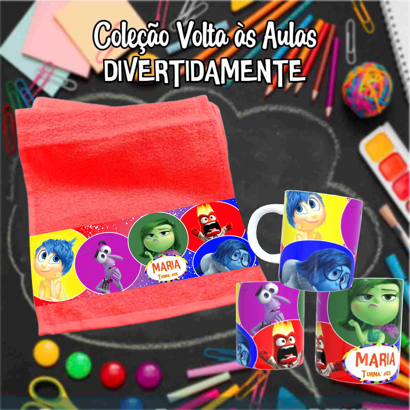 Kit Digital Divertidamente Sublimação - Volta às Aulas 5