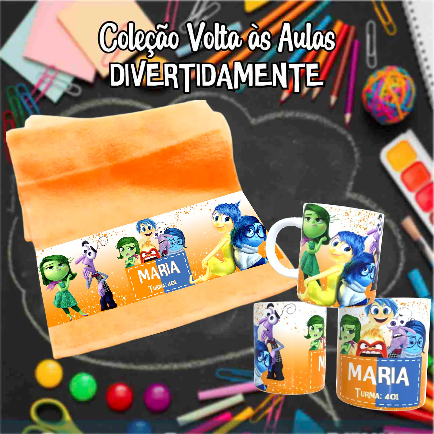 Kit Digital Divertidamente Sublimação - Volta às Aulas 9