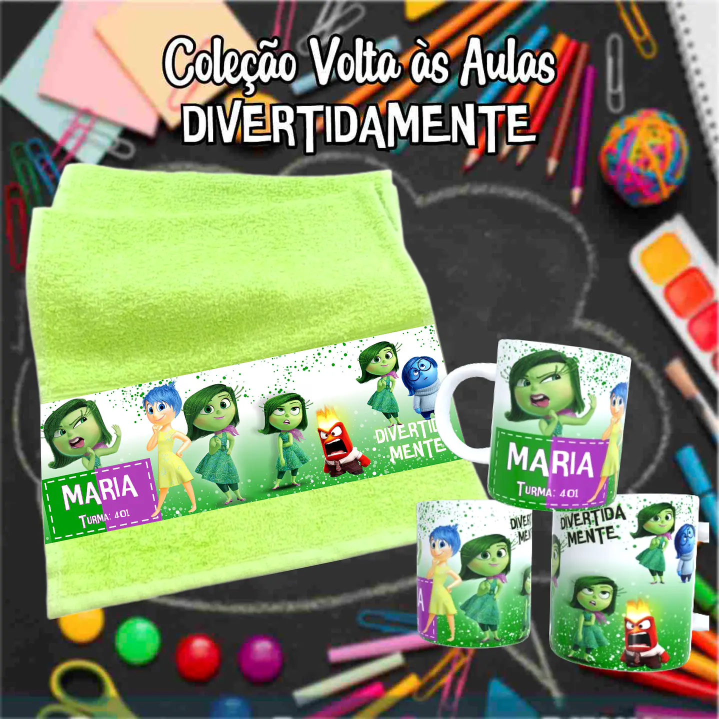 Kit Digital Divertidamente Sublimação - Volta às Aulas 13