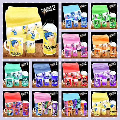 Kit Digital Divertidamente 2 Sublimação - Volta às Aulas