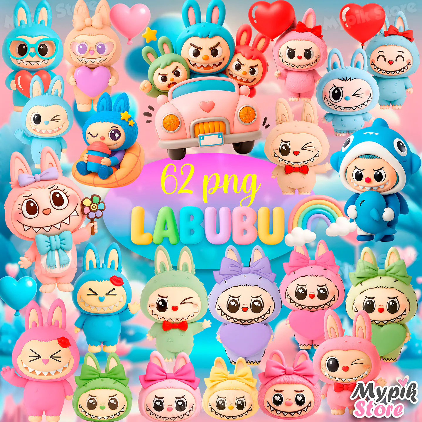 Kit Digital Labubu Imagens PNG + Fundos Exclusivos 1