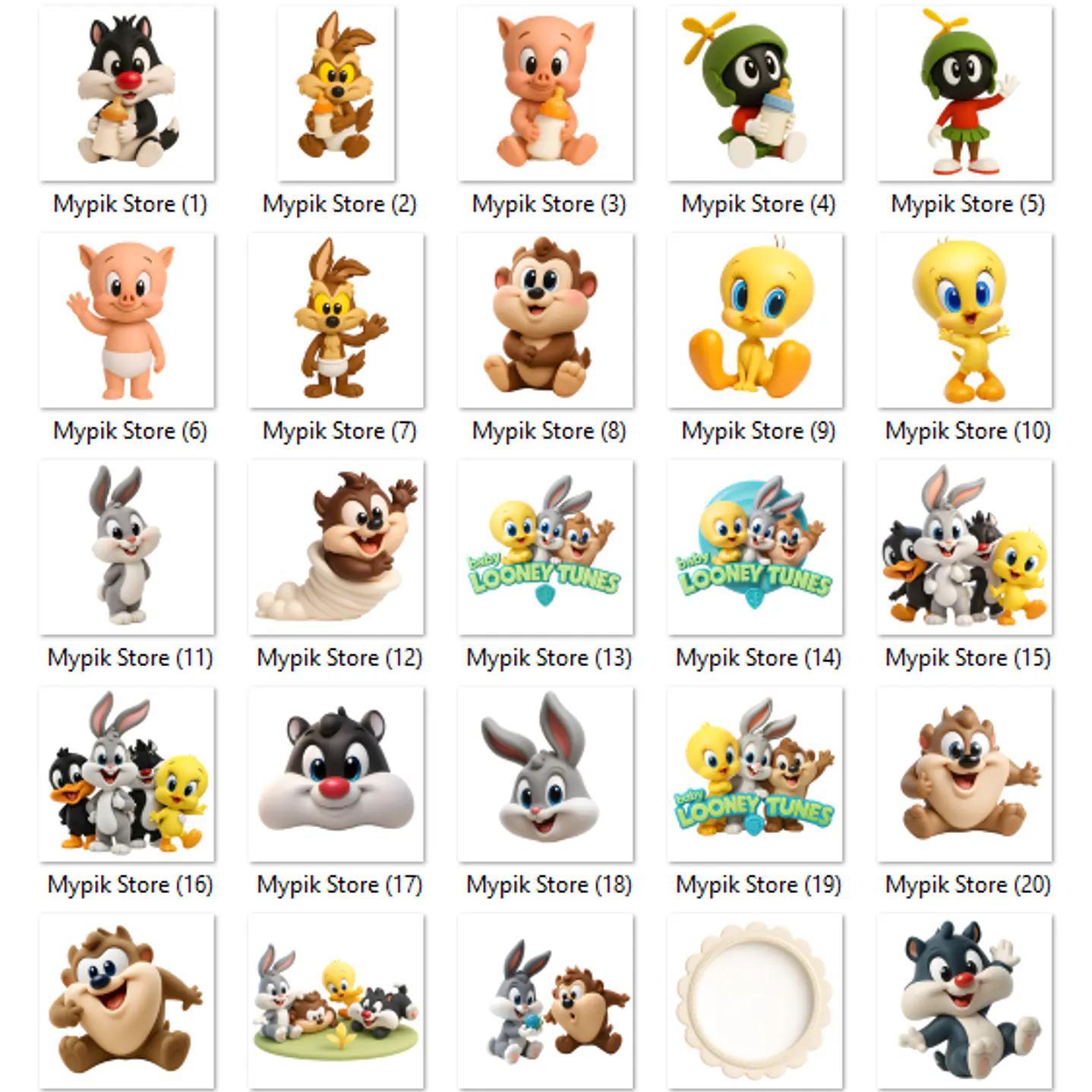 Kit Digital Baby Looney Tunes PNG 3D 2