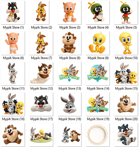 Kit Digital Baby Looney Tunes PNG 3D