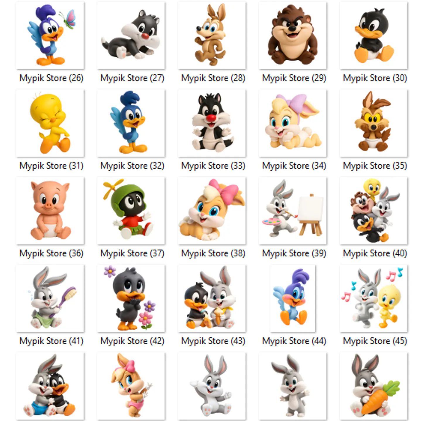 Kit Digital Baby Looney Tunes PNG 3D 3