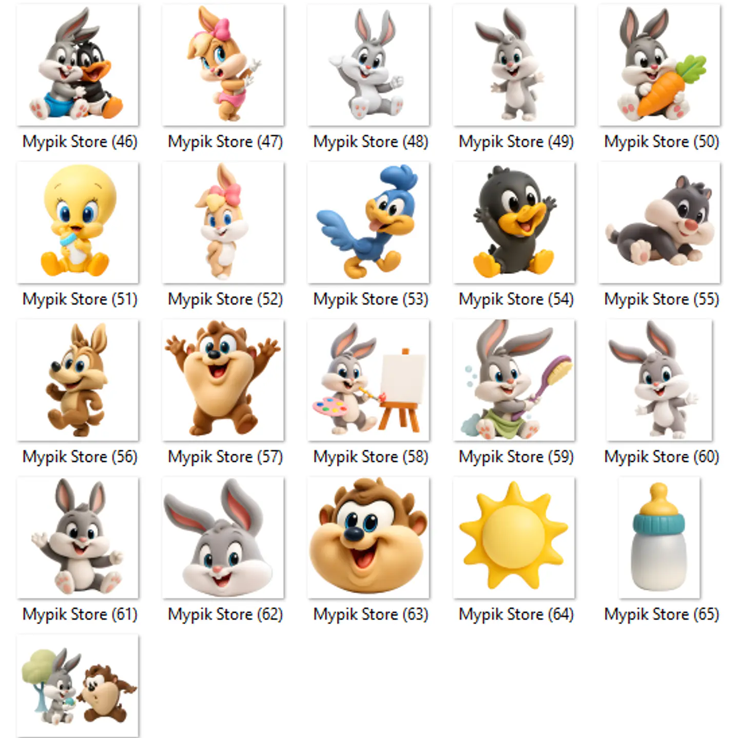 Kit Digital Baby Looney Tunes PNG 3D 4