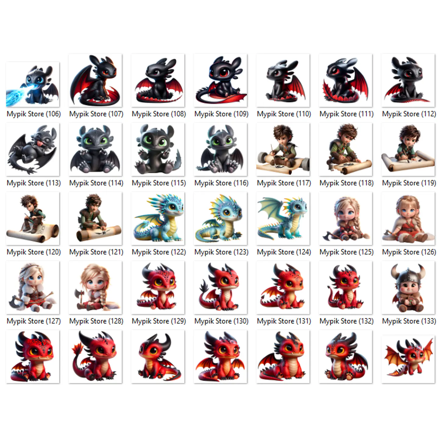 Kit Digital Como Treinar o Seu Dragão Cute 3D 11