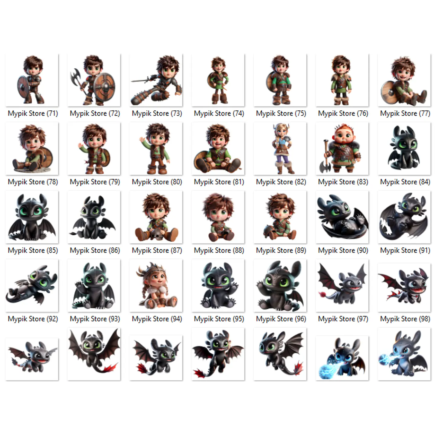 Kit Digital Como Treinar o Seu Dragão Cute 3D 13