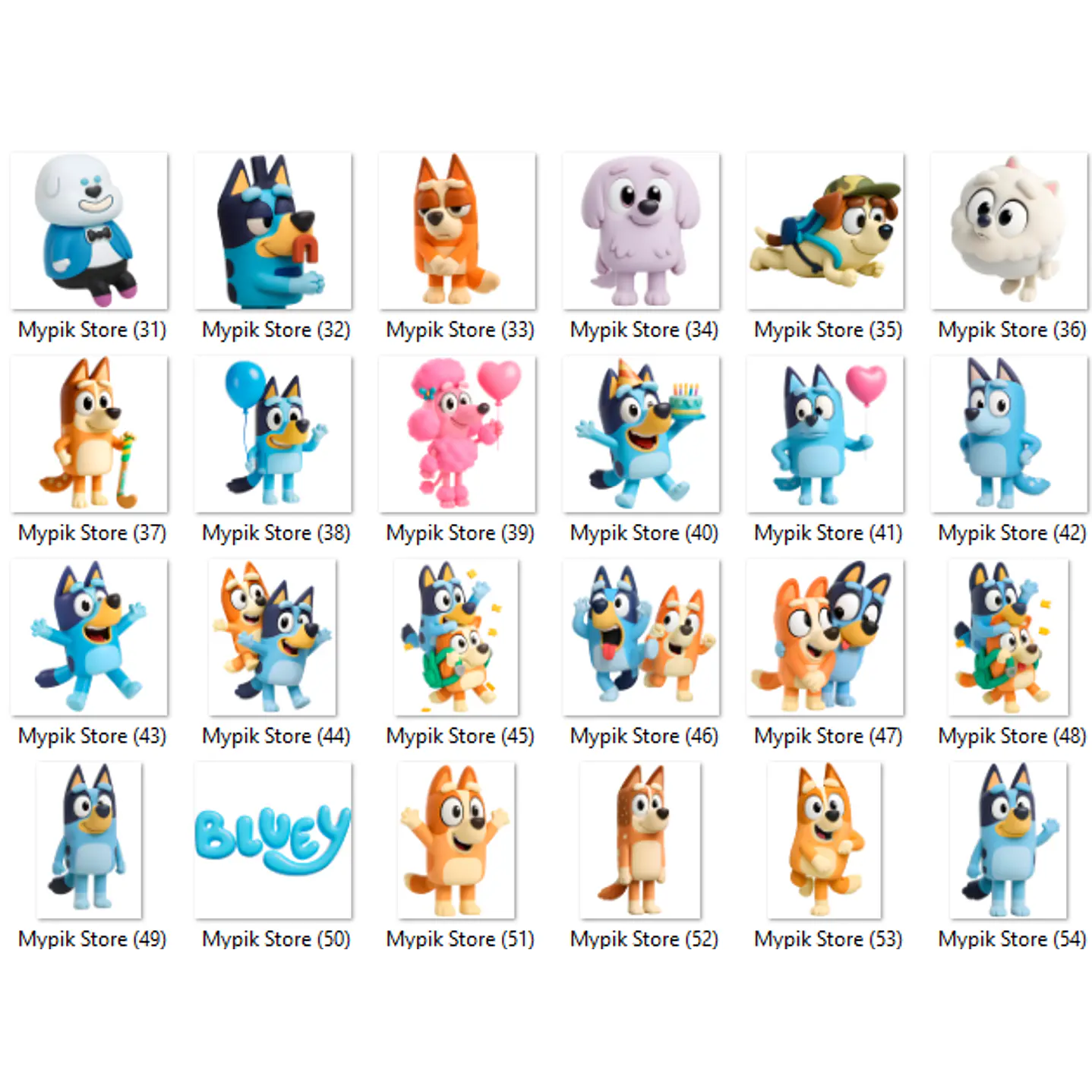 Kit Digital Bluey 3D - PNG + Fundos Exclusivos 5