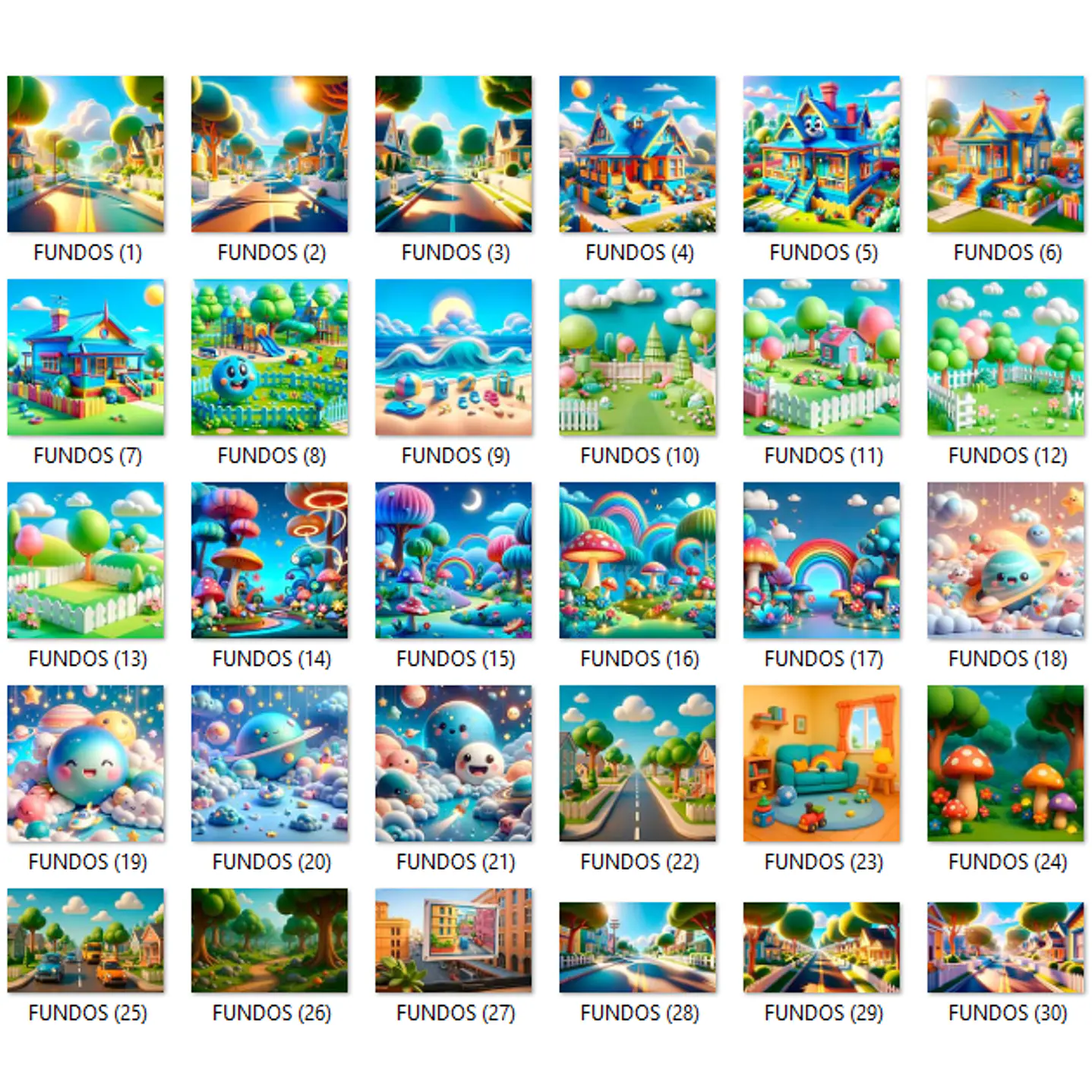 Kit Digital Bluey 3D - PNG + Fundos Exclusivos 6