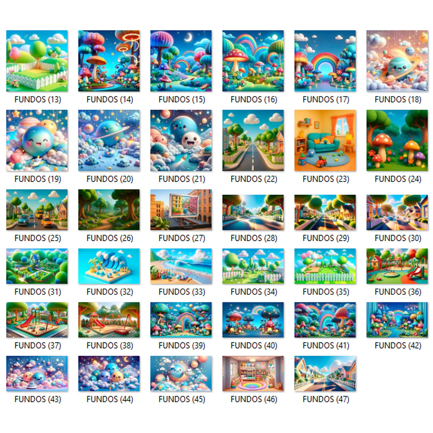 Kit Digital Bluey 3D - PNG + Fundos Exclusivos 7