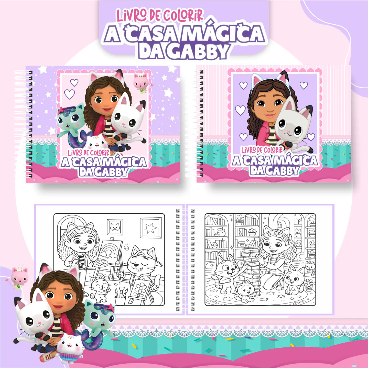 Livro de Colorir A Casa Mágica da Gabby em PDF Digital para Imprimir 1