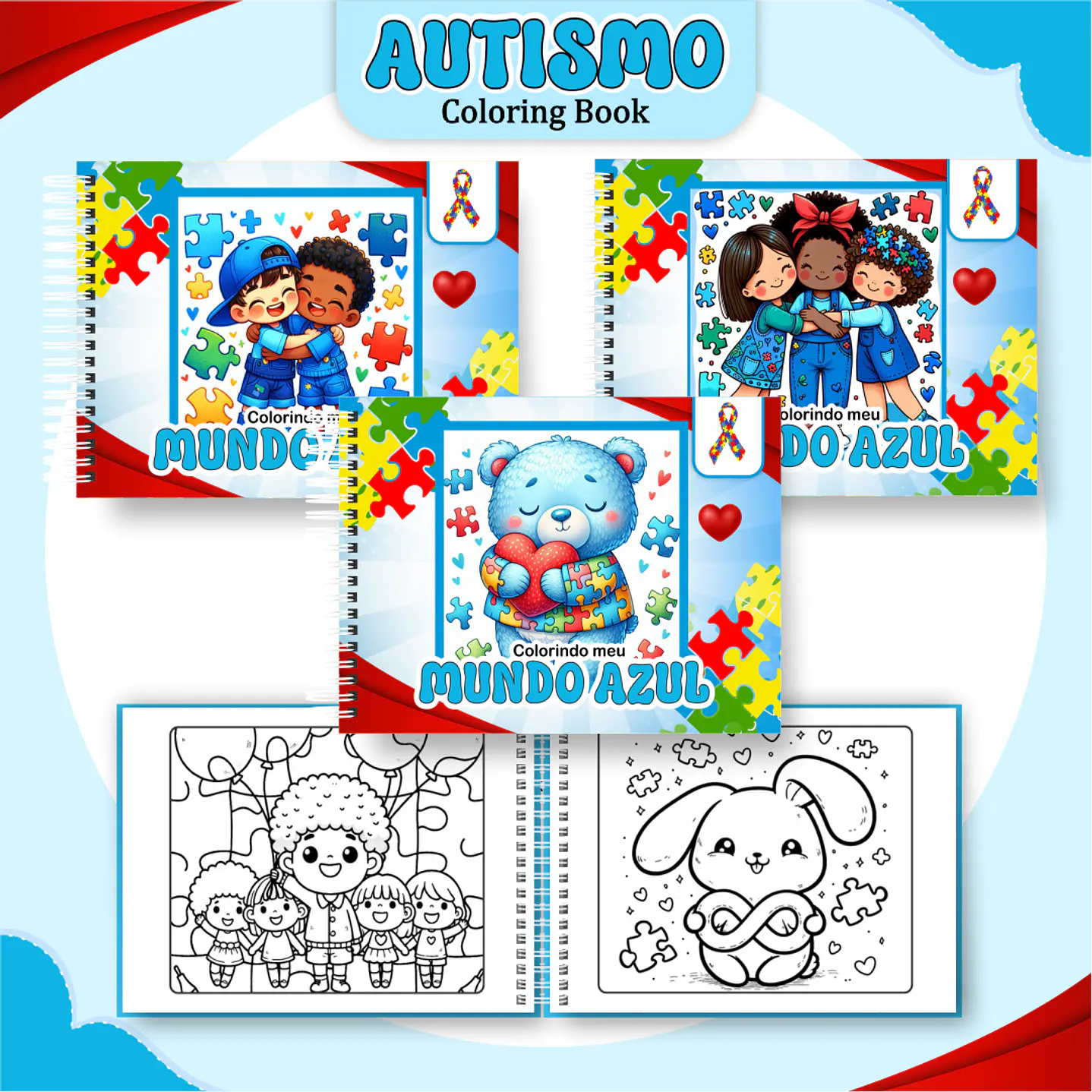 Livro de Colorir Autismo em PDF Digital para Imprimir 1