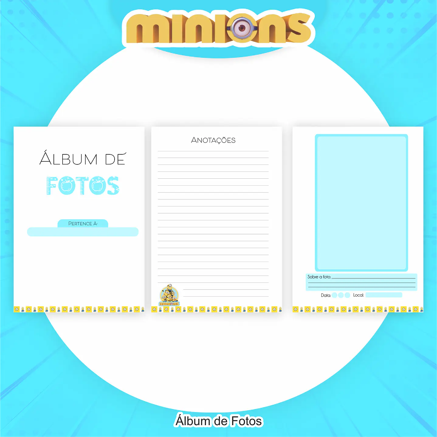 Kit Digital Encadernação Minions - Volta às Aulas Completo 3