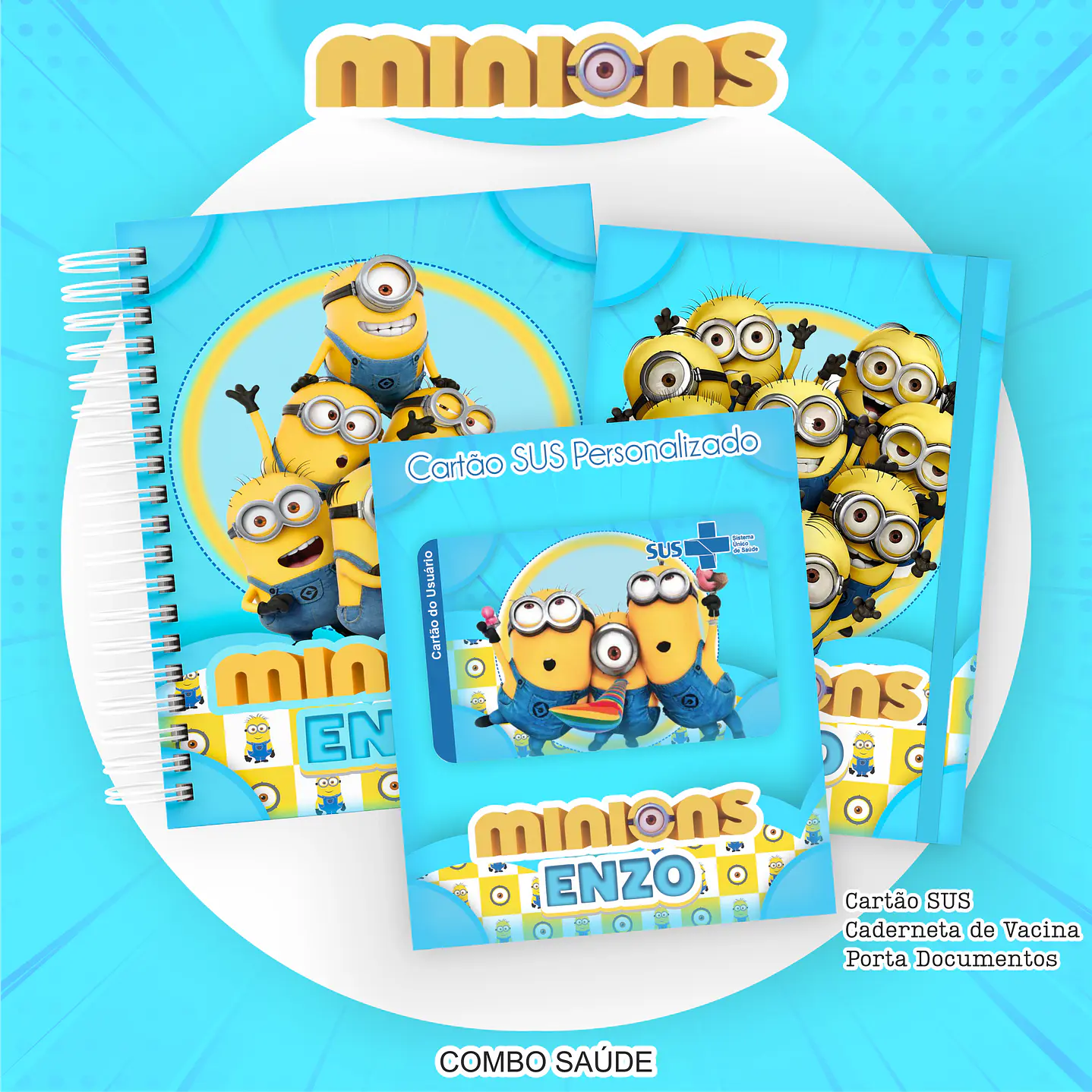 Kit Digital Encadernação Minions - Volta às Aulas Completo 1