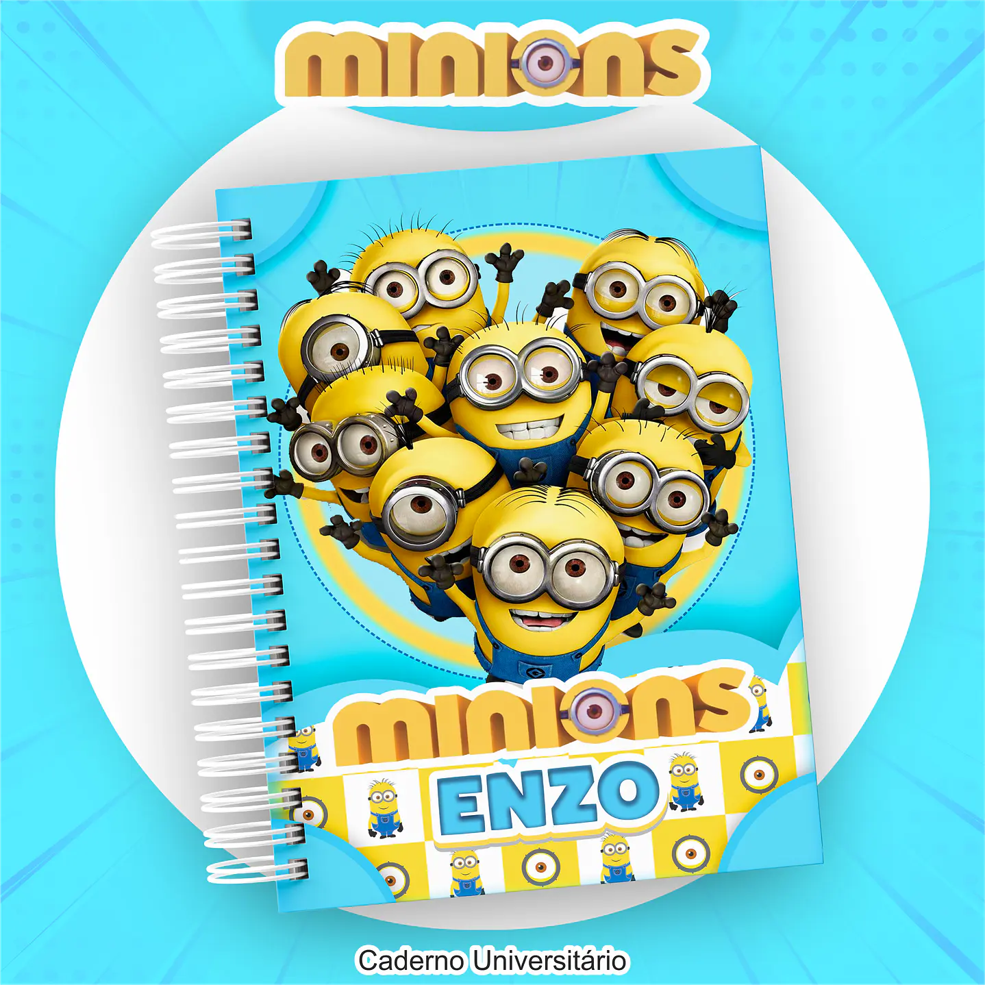 Kit Digital Encadernação Minions - Volta às Aulas Completo 10