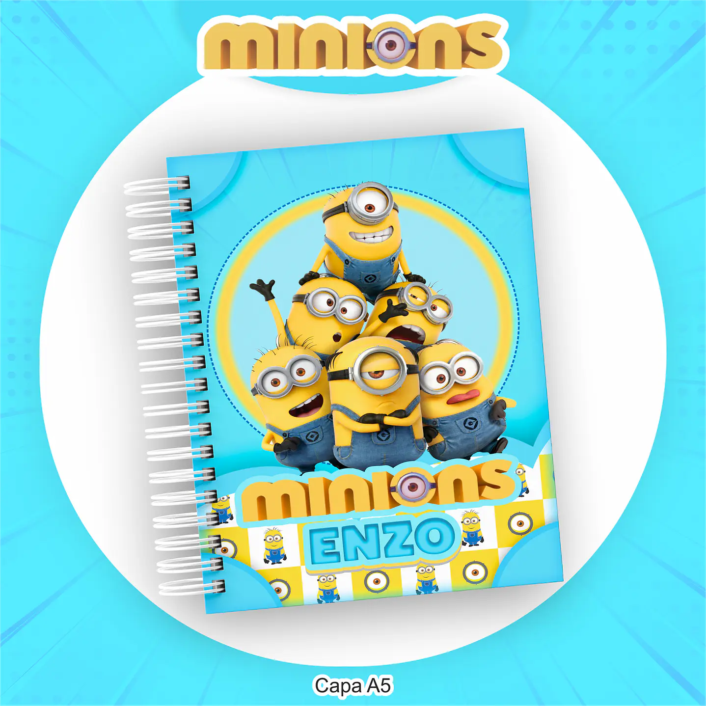 Kit Digital Encadernação Minions - Volta às Aulas Completo 11