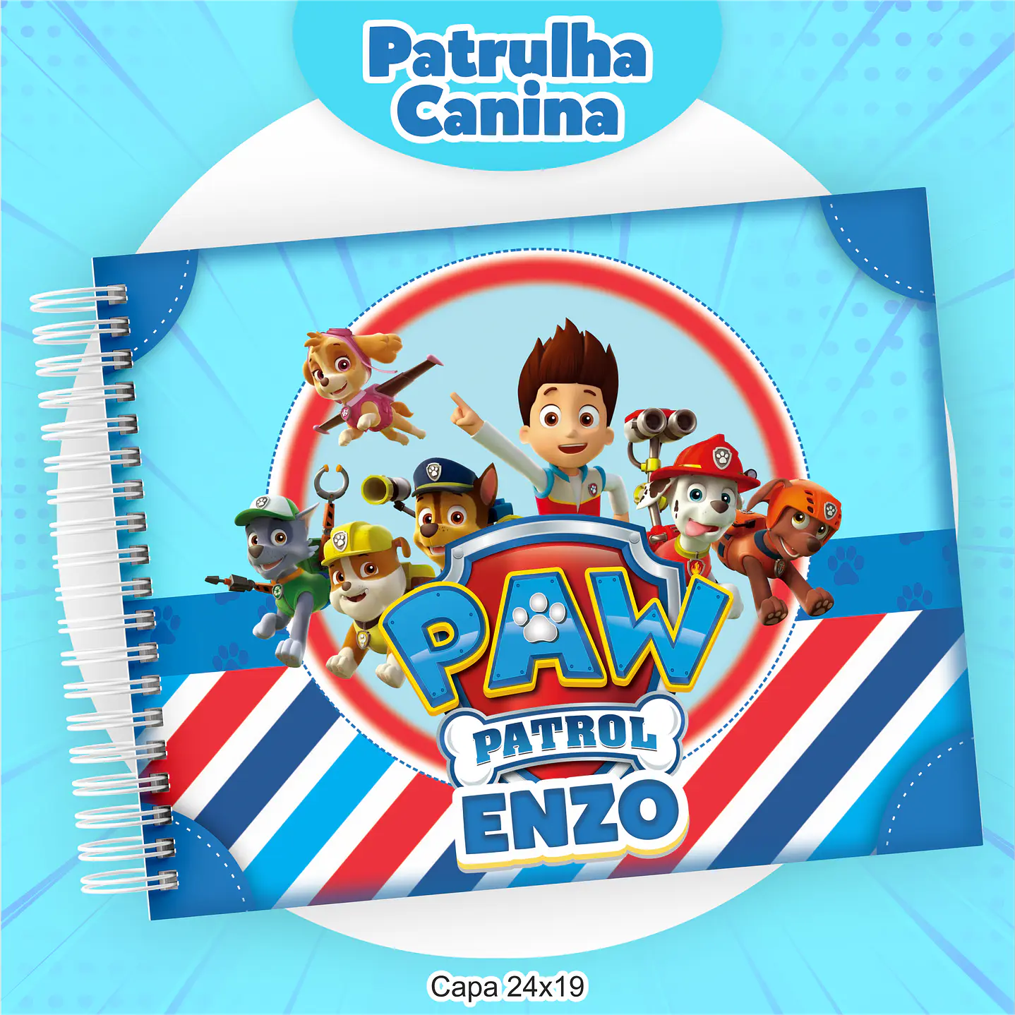Encadernação Patrulha Canina Menino - Volta às Aulas 6