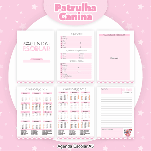 Encadernação Patrulha Canina Menina - Volta às Aulas para Imprimir