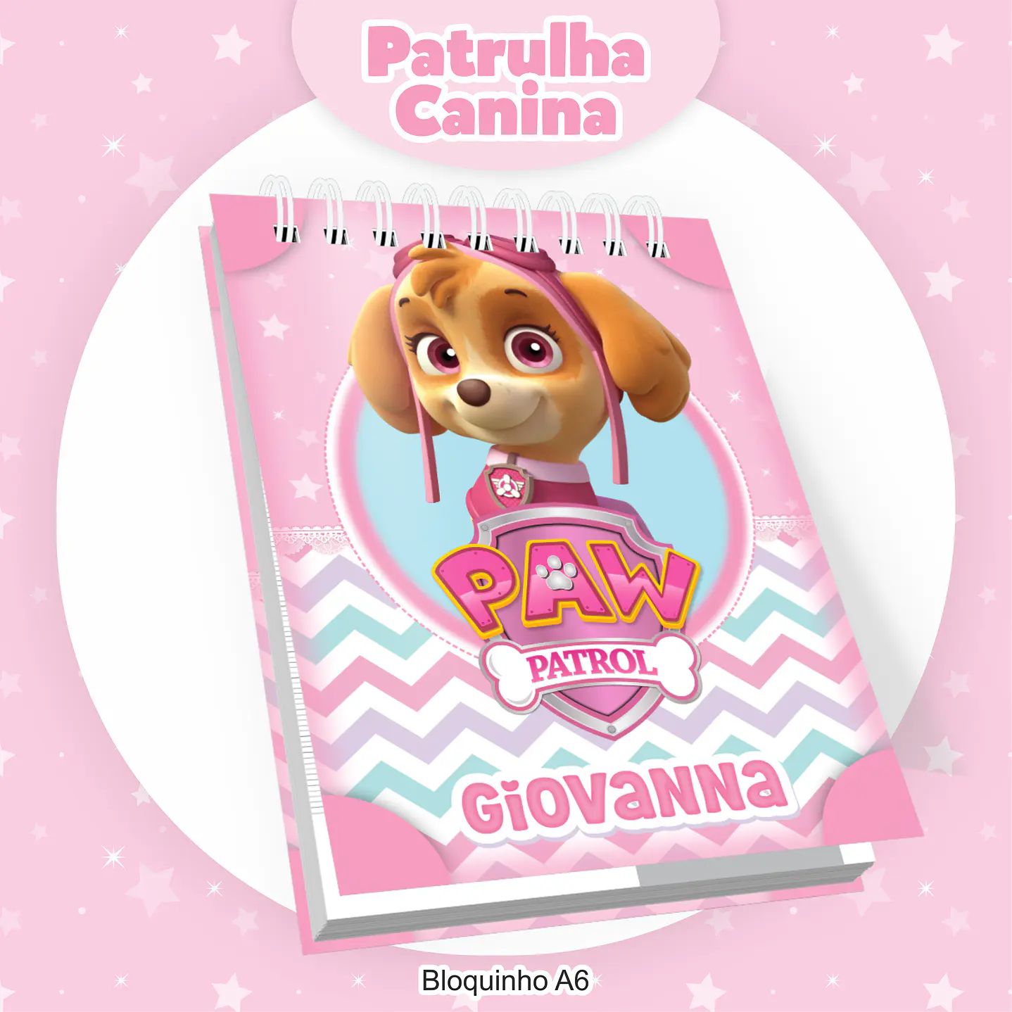 Encadernação Patrulha Canina Menina - Volta às Aulas para Imprimir 4