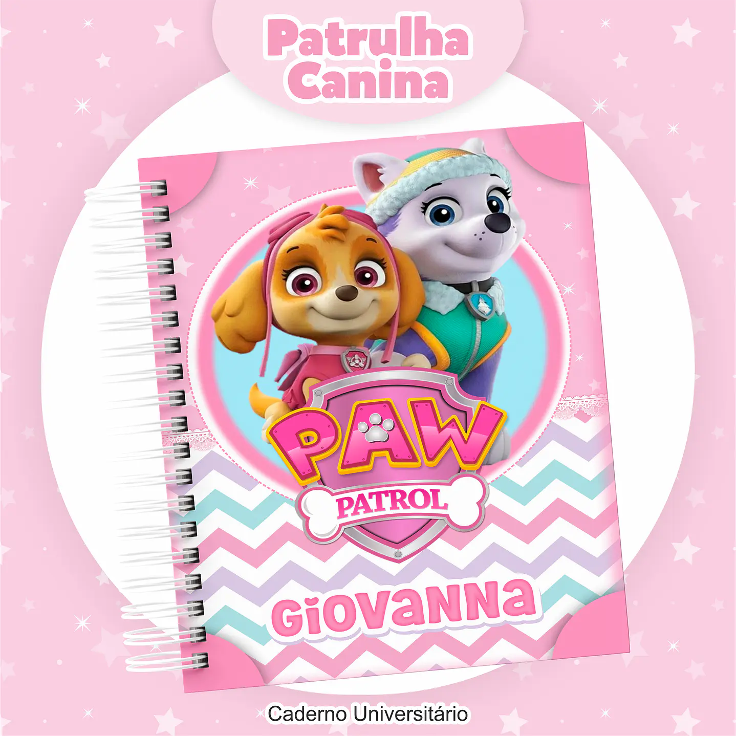 Encadernação Patrulha Canina Menina - Volta às Aulas para Imprimir 9