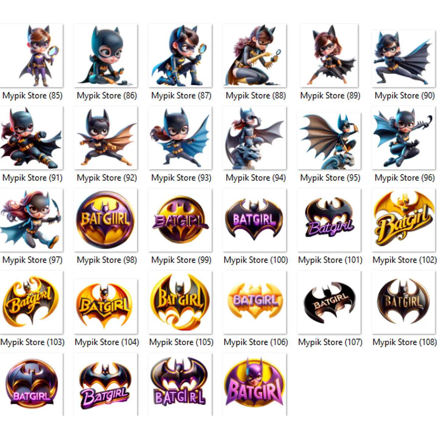 Kit Digital BatGirl Imagens PNG 6