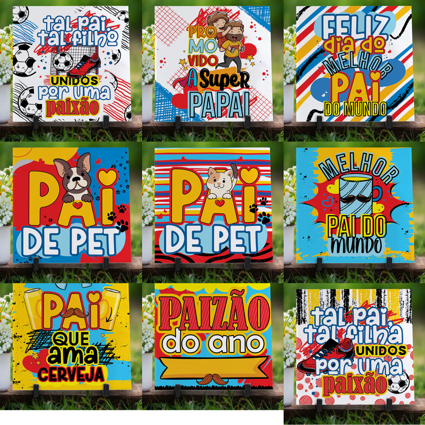 Kit Digital Dia dos Pais 11 Artes Exclusivas para Azulejos  1