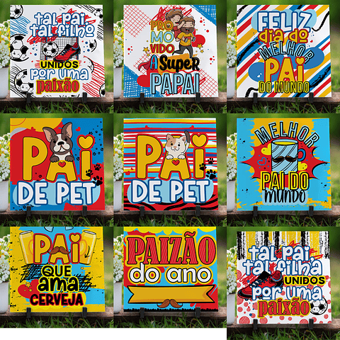 Kit Digital Dia dos Pais 11 Artes Exclusivas para Azulejos 