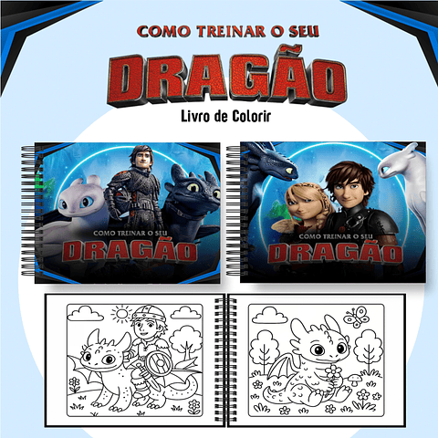 Livro de Colorir Como Treinar o Seu Dragão em PDF para Imprimir