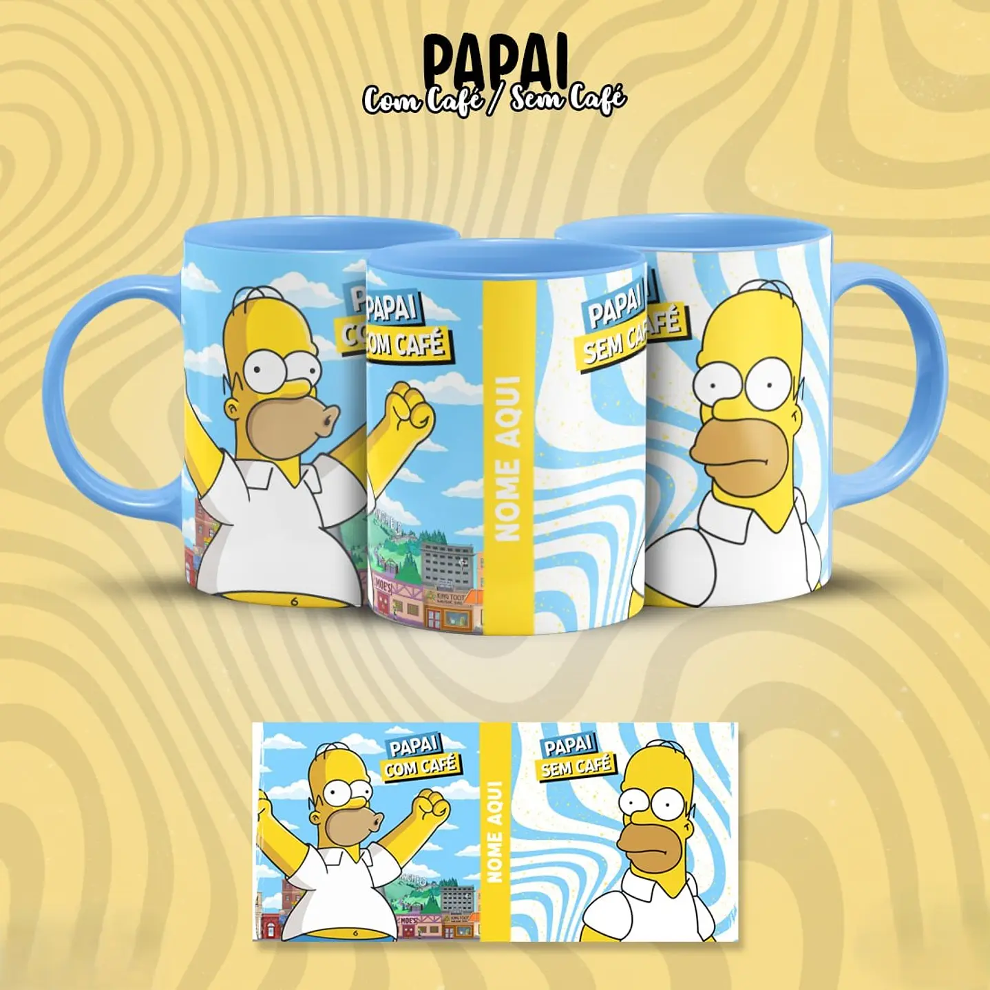 Artes Canecas Dia dos Pais 15 Modelos - Com café sem Café 3