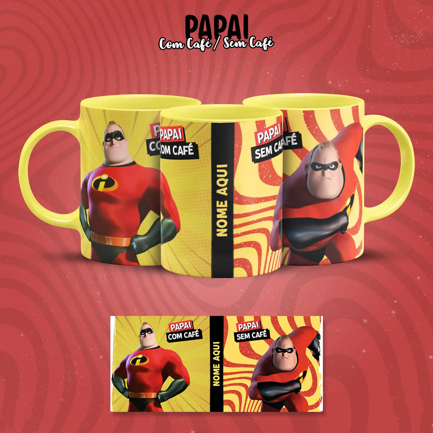 Artes Canecas Dia dos Pais 15 Modelos - Com café sem Café 7