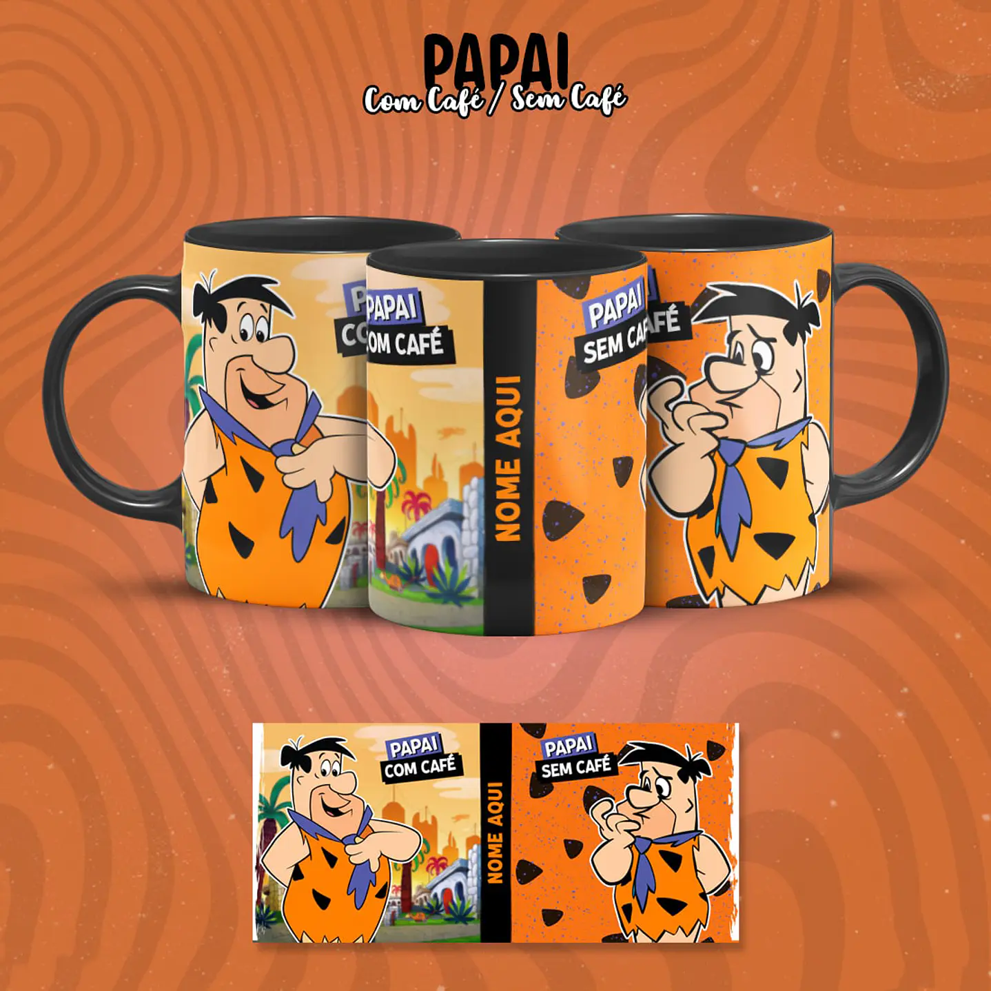 Artes Canecas Dia dos Pais 15 Modelos - Com café sem Café 8